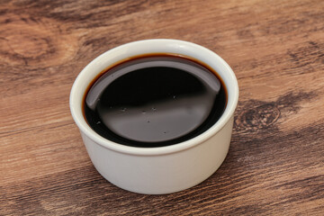Asian soya sauce in the bowl