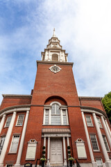 Fototapeta na wymiar Exterior of the North Church in Boston, Massachusetts, USA
