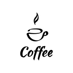 Vector illustration logo coffee with an abstract cup, black and white