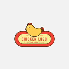 Chicken logo, Fried chicken restaurant, Rooster mascot, chicken farm and egg vector illustration.