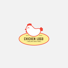 Chicken logo, Fried chicken restaurant, Rooster mascot, chicken farm and egg vector illustration.