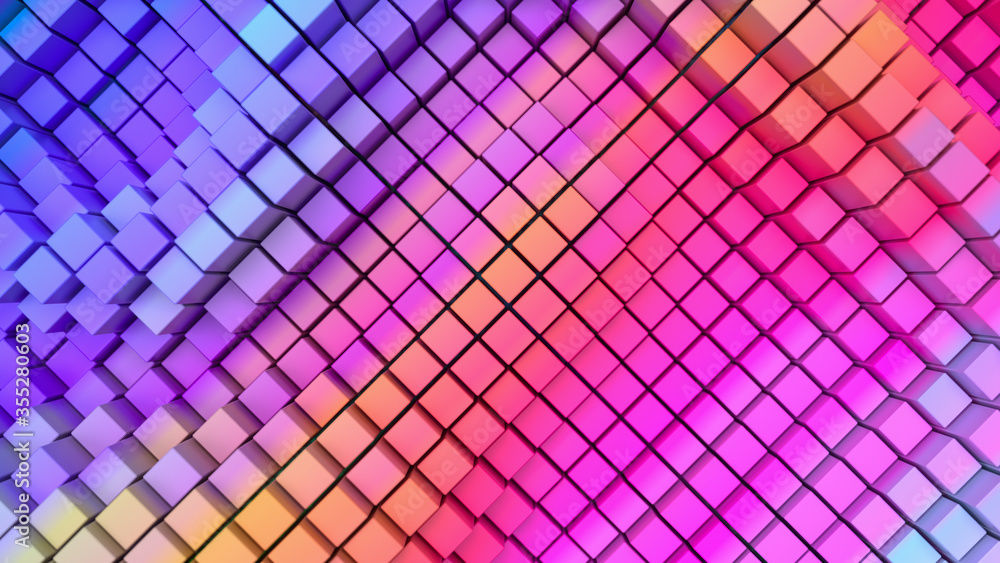 Aufkleber abstract colorful background with cubic shapes.