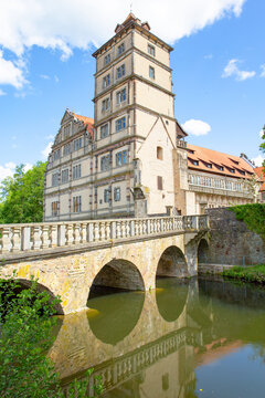 The historic Brake Castle in Lemgo, Westphalia, Germany, 04-28-2020
