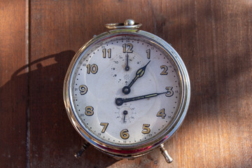 antique vintage metallic clock brocke object