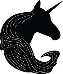 Vector Silhouette of a Unicorn