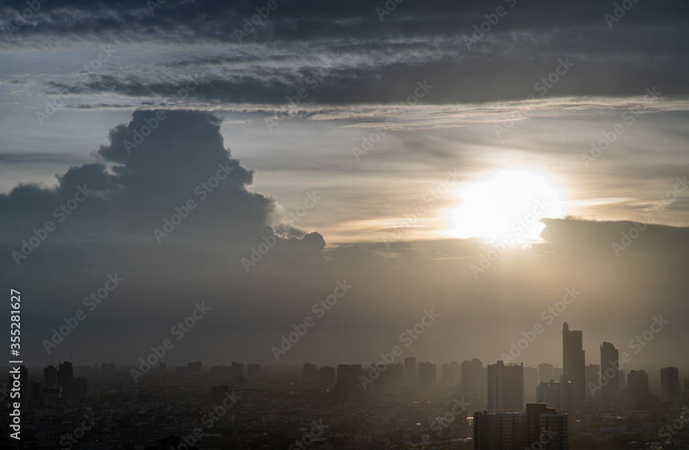 Wall mural beautiful blue sky with clouds background.sky clouds, sky with clouds weather nature cloud blue. ins