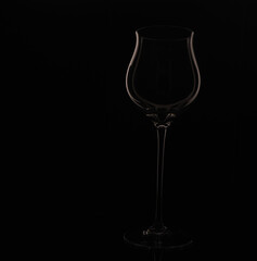 White Wine Glas - Black Background