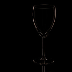 Red Vine Glas with Black Background
