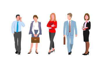 Obraz premium Set of successful business people. Vector illustration in flat style