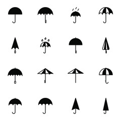 Umbrella icon set. creative umbrella, weather solid outline icons sign vector illustration.