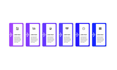 Infographic. Vector Infographic design template with icons and 6 numbers options or steps. Can be used for process diagram, presentations, workflow layout, banner, flow chart, info graph.