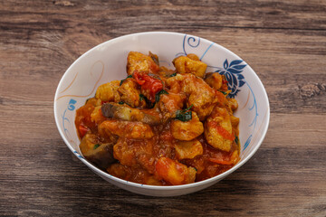 Chicken with oyster sauce and vegetables