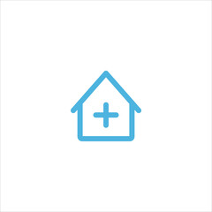 hospital icon flat vector logo design trendy