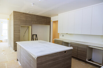 Modern renovated house on contemporary furniture in kitchen