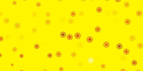 Light Yellow vector natural artwork with flowers.
