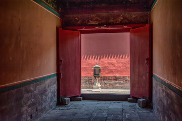 Lamp on the street in the gateway