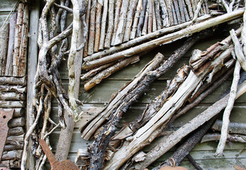 abstract pattern of wood and iron