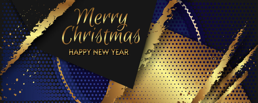 Elegant Christmas Background with Shining Gold Snowflakes on a black gray background with sparkles elegant banner. Vector stock illustration eps 10