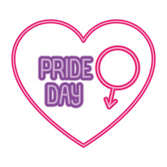 male symbol inside heart design, Pride day love sexual orientation and identity theme Vector illustration