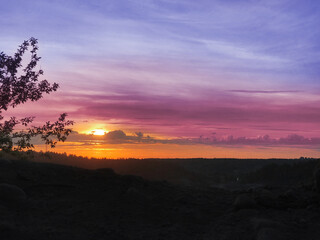 Fototapeta na wymiar Colour contrast sunset