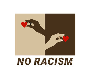Stop racism. Black lives on matter. Motivational poster against racism and discrimination.