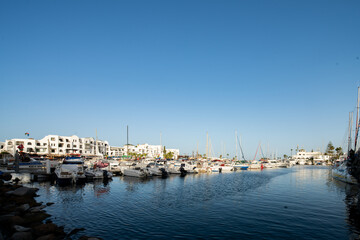 Fototapeta na wymiar The marina of el kantaoui near Sousse; Tunisia .