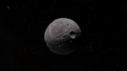 realistic planet Miranda, satellite of Uranus 3d render