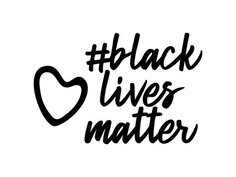 Black lives matter. Heart shape. No to racism. Police violence. stop violence. Flat vector illustration. For banners, posters, and social networks