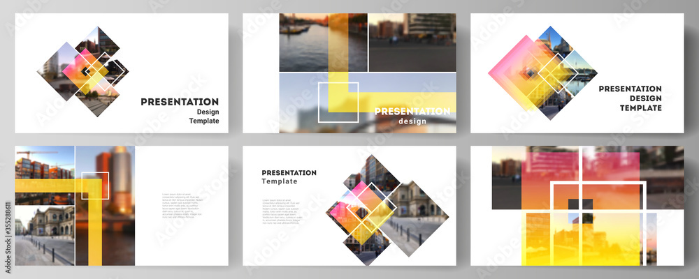 Poster the minimalistic abstract vector illustration of the editable layout of the presentation slides desi