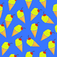 ice cream seamless vector pattern