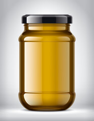 Glass Jar on Background. 