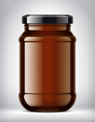 Glass Jar on Background. 