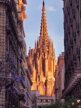 Gothic cathedral of Barcelona the centre of the Catalan capital. Catalonia, Spain