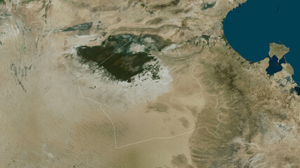 Kebili, Tunisia - outlined. Satellite