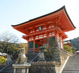 Red architect of Kiyomizu Temple in Kyoto of Japan