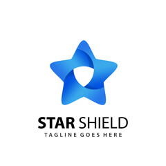 Obraz premium Abstract Star Shield Logo Design Template Vector Premium
