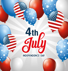 Balloons design, Happy independence day 4th july and usa theme Vector illustration