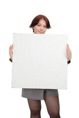 Studio portrait of a young woman on a white background isolated