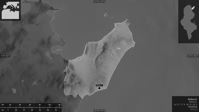 Nabeul, Tunisia - composition. Grayscale