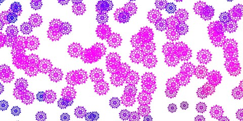 Light Purple, Pink vector texture with bright snowflakes.