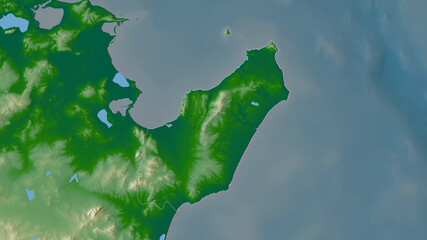 Nabeul, Tunisia - outlined. Physical © Yarr65