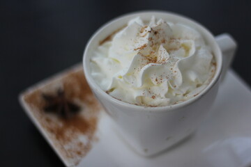 coffee and whipped cream