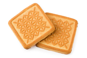 cookies isolated on white background. Sweet biscuits. top view