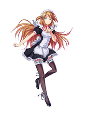 Cute anime maid sending air kiss