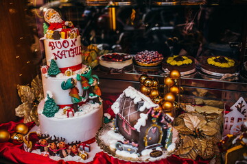 Naklejka premium Pastel de navidad