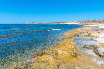 Rugged coastline of Rottnest island in Australia