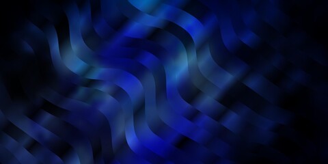 Dark BLUE vector layout with curves. Abstract illustration with bandy gradient lines. Pattern for websites, landing pages.