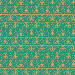 Fototapeta premium Line art flower seamless pattern for printing