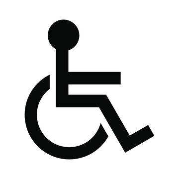 Disabled sign wheelchair vector icon isolated on white background.