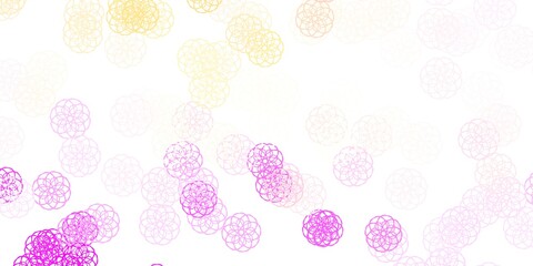 Light Pink, Yellow vector texture with memphis shapes.